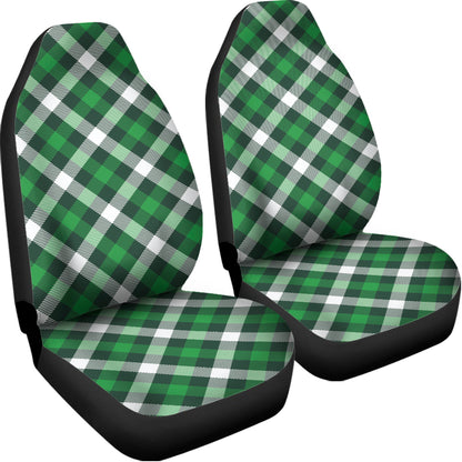 Saint Patrick's Day Plaid Pattern Print Universal Fit Car Seat Covers