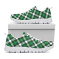 Saint Patrick's Day Plaid Pattern Print White Running Shoes