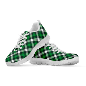 Saint Patrick's Day Plaid Pattern Print White Sneakers