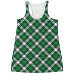 Saint Patrick's Day Plaid Pattern Print Women's Racerback Tank Top