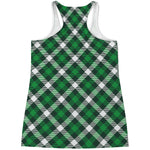 Saint Patrick's Day Plaid Pattern Print Women's Racerback Tank Top