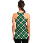 Saint Patrick's Day Plaid Pattern Print Women's Racerback Tank Top