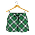 Saint Patrick's Day Plaid Pattern Print Women's Shorts