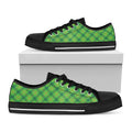 Saint Patrick's Day Scottish Plaid Print Black Low Top Sneakers