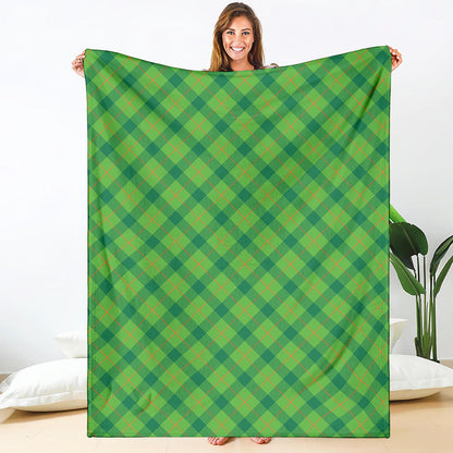 Saint Patrick's Day Scottish Plaid Print Blanket