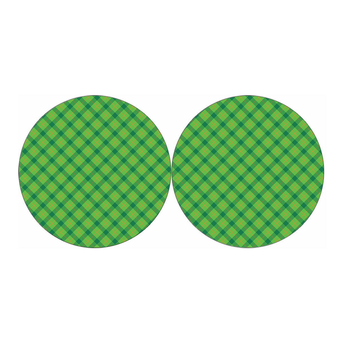 Saint Patrick's Day Scottish Plaid Print Car Coasters