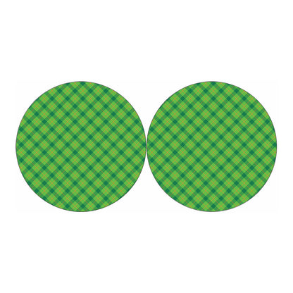 Saint Patrick's Day Scottish Plaid Print Car Coasters