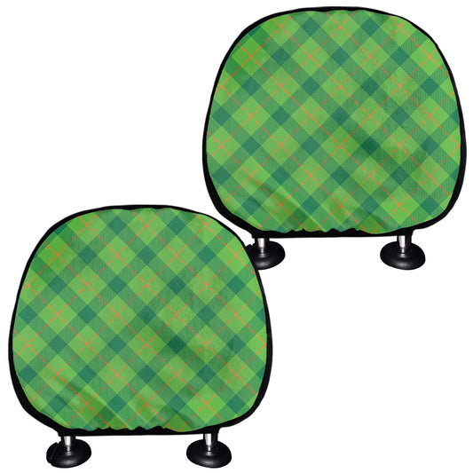 Saint Patrick's Day Scottish Plaid Print Car Headrest Covers