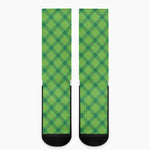 Saint Patrick's Day Scottish Plaid Print Crew Socks