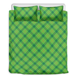 Saint Patrick's Day Scottish Plaid Print Duvet Cover Bedding Set