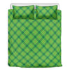 Saint Patrick's Day Scottish Plaid Print Duvet Cover Bedding Set