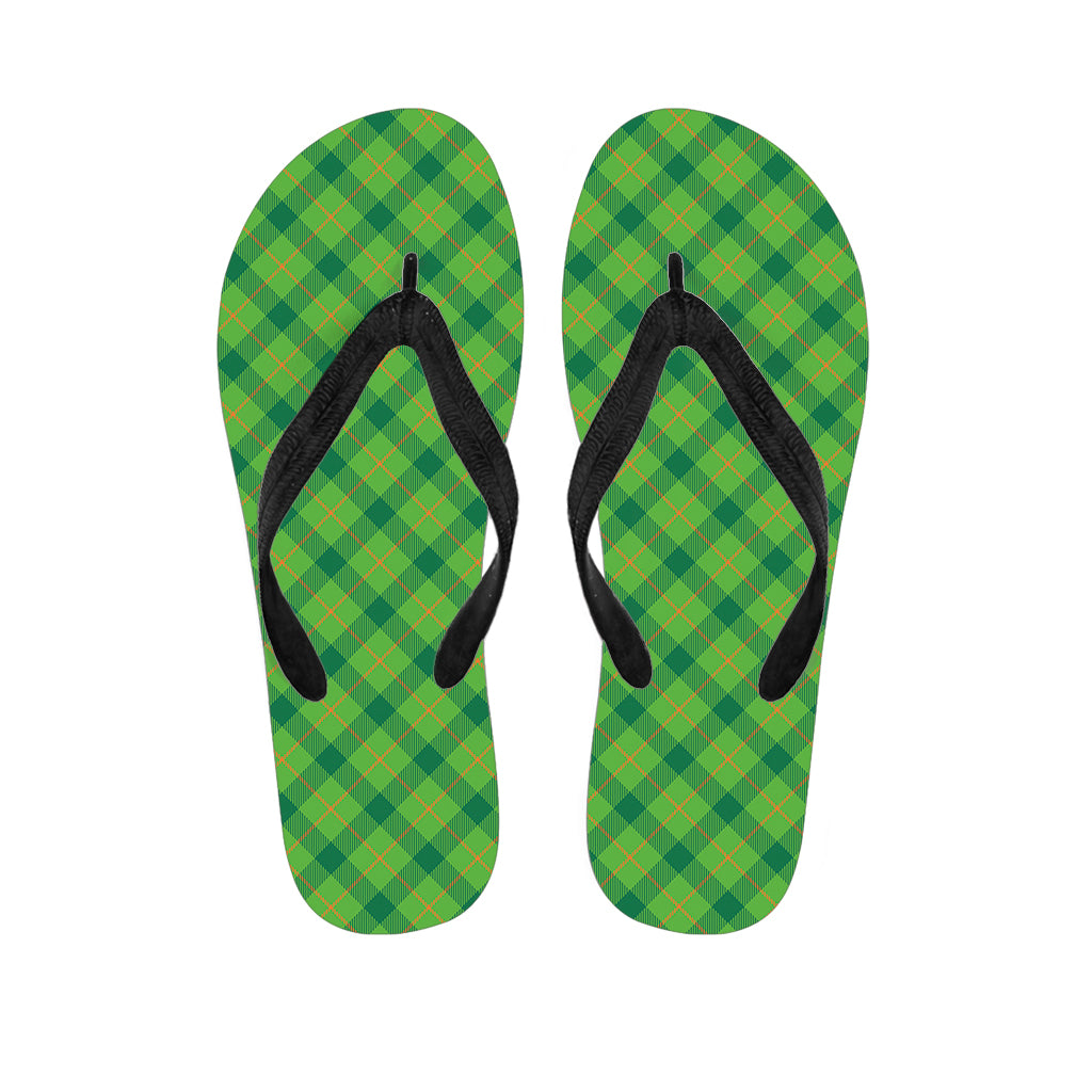 Saint Patrick's Day Scottish Plaid Print Flip Flops