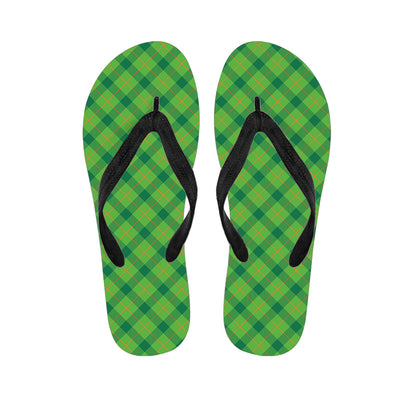 Saint Patrick's Day Scottish Plaid Print Flip Flops