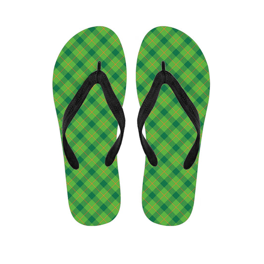 Saint Patrick's Day Scottish Plaid Print Flip Flops