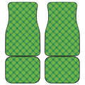 Saint Patrick's Day Scottish Plaid Print Front and Back Car Floor Mats