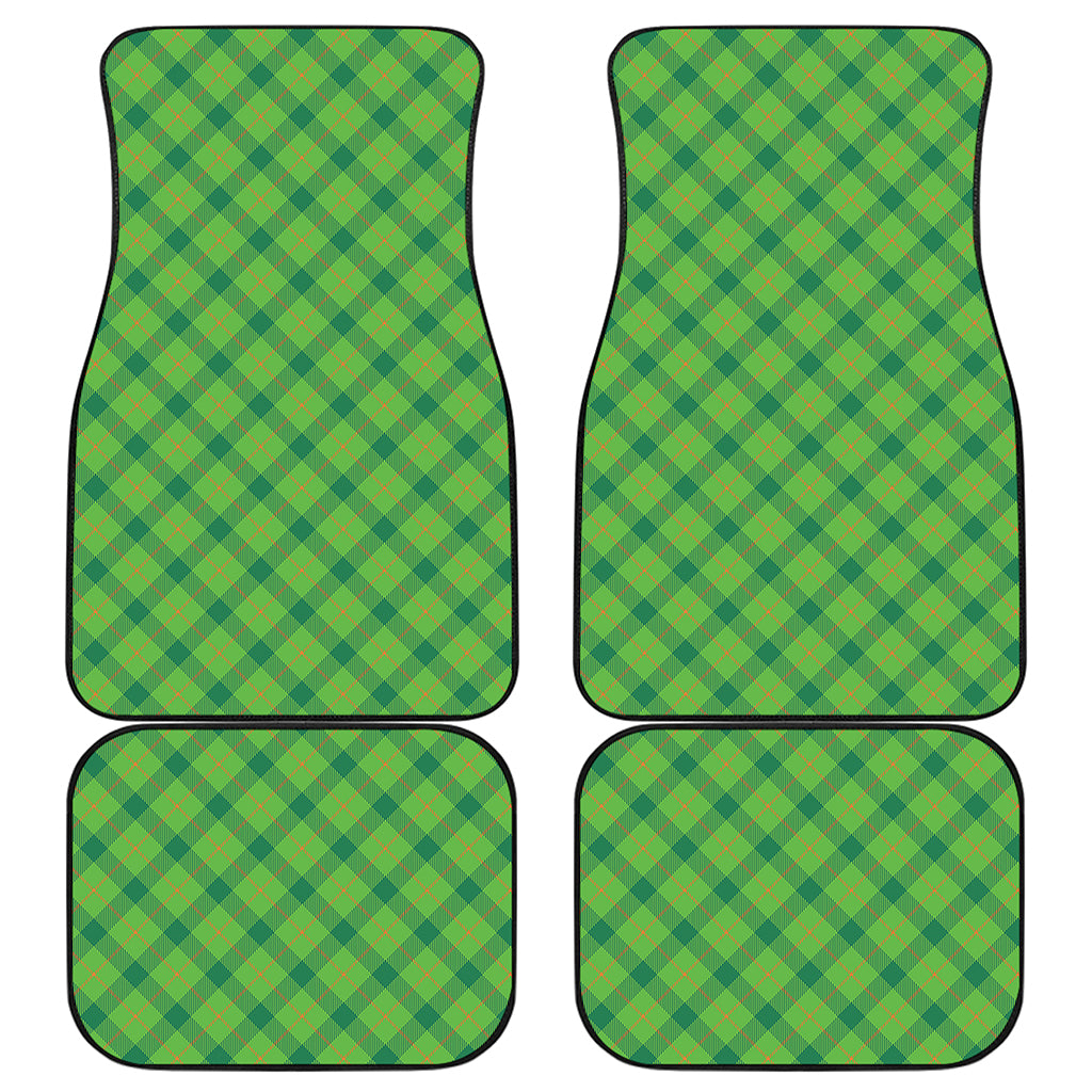 Saint Patrick's Day Scottish Plaid Print Front and Back Car Floor Mats
