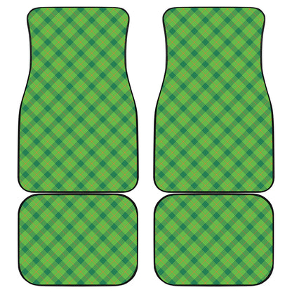 Saint Patrick's Day Scottish Plaid Print Front and Back Car Floor Mats