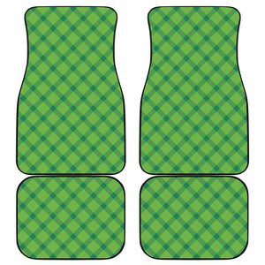 Saint Patrick's Day Scottish Plaid Print Front and Back Car Floor Mats