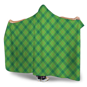 Saint Patrick's Day Scottish Plaid Print Hooded Blanket