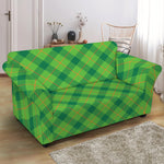 Saint Patrick's Day Scottish Plaid Print Loveseat Slipcover