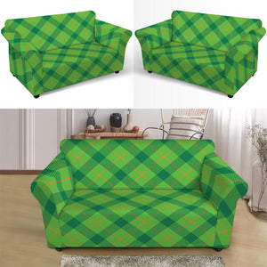 Saint Patrick's Day Scottish Plaid Print Loveseat Slipcover