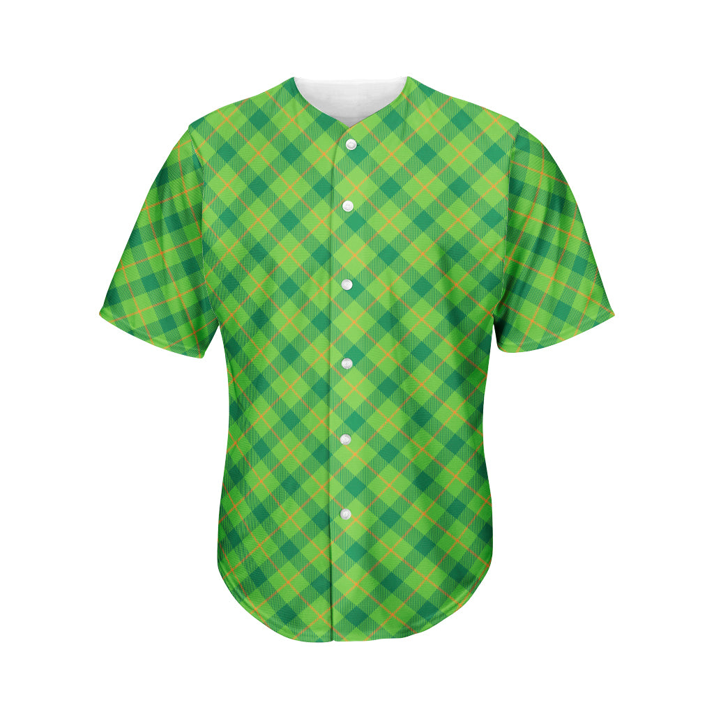 Saint Patrick's Day Scottish Plaid Print Men's Baseball Jersey