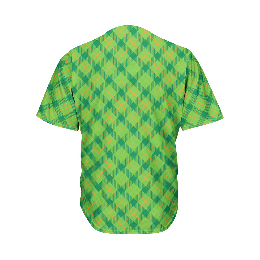 Saint Patrick's Day Scottish Plaid Print Men's Baseball Jersey