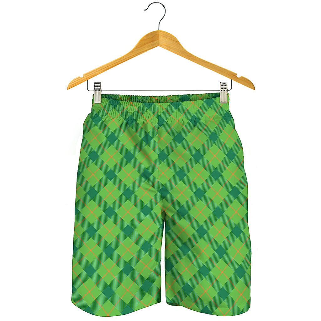 Saint Patrick's Day Scottish Plaid Print Men's Shorts