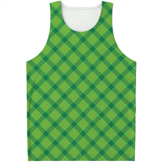 Saint Patrick's Day Scottish Plaid Print Men's Tank Top