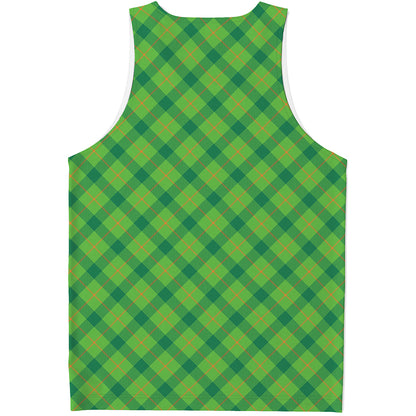 Saint Patrick's Day Scottish Plaid Print Men's Tank Top