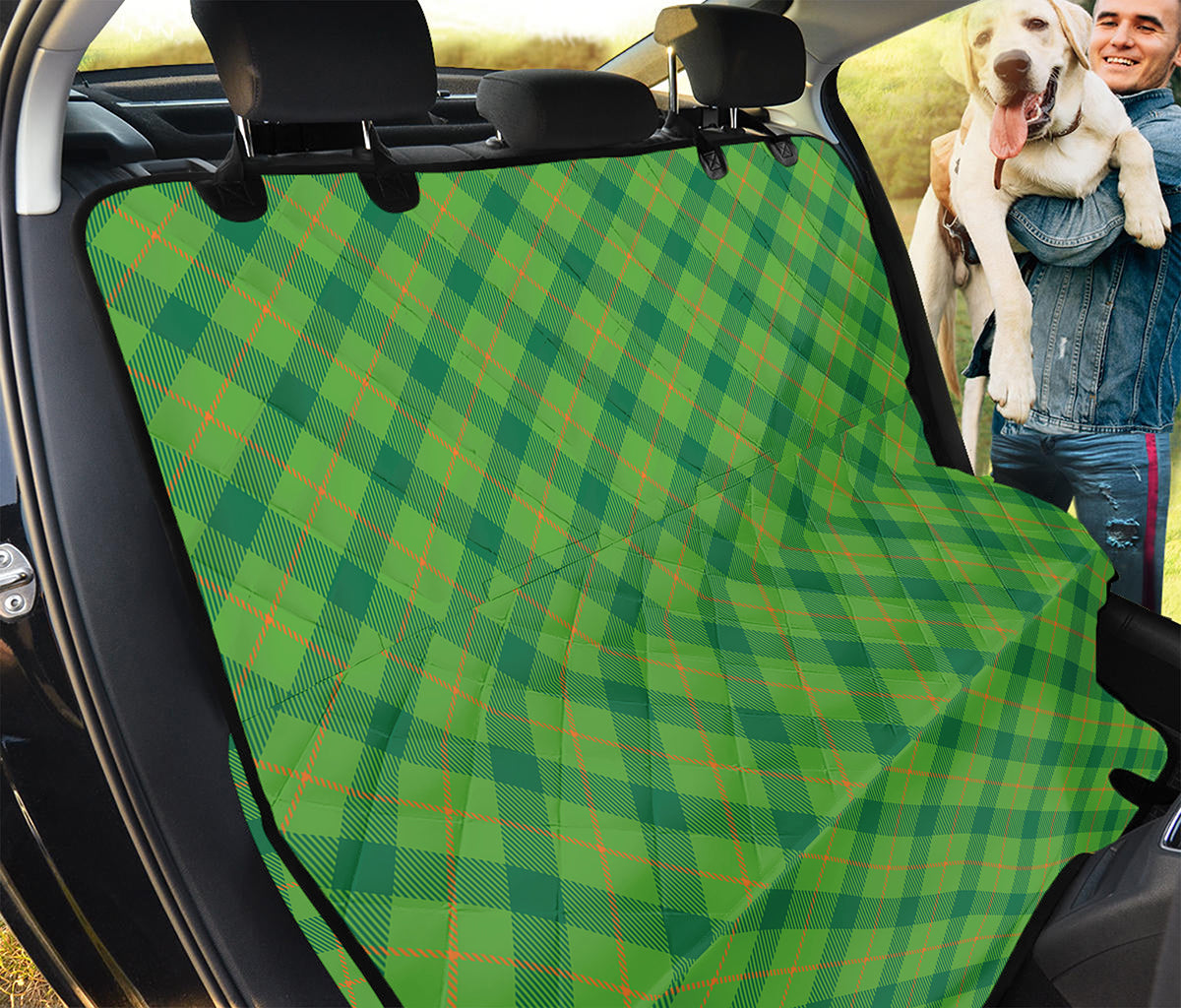 Saint Patrick's Day Scottish Plaid Print Pet Car Back Seat Cover