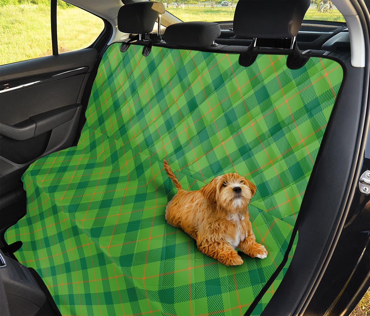 Saint Patrick's Day Scottish Plaid Print Pet Car Back Seat Cover