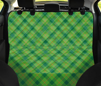 Saint Patrick's Day Scottish Plaid Print Pet Car Back Seat Cover
