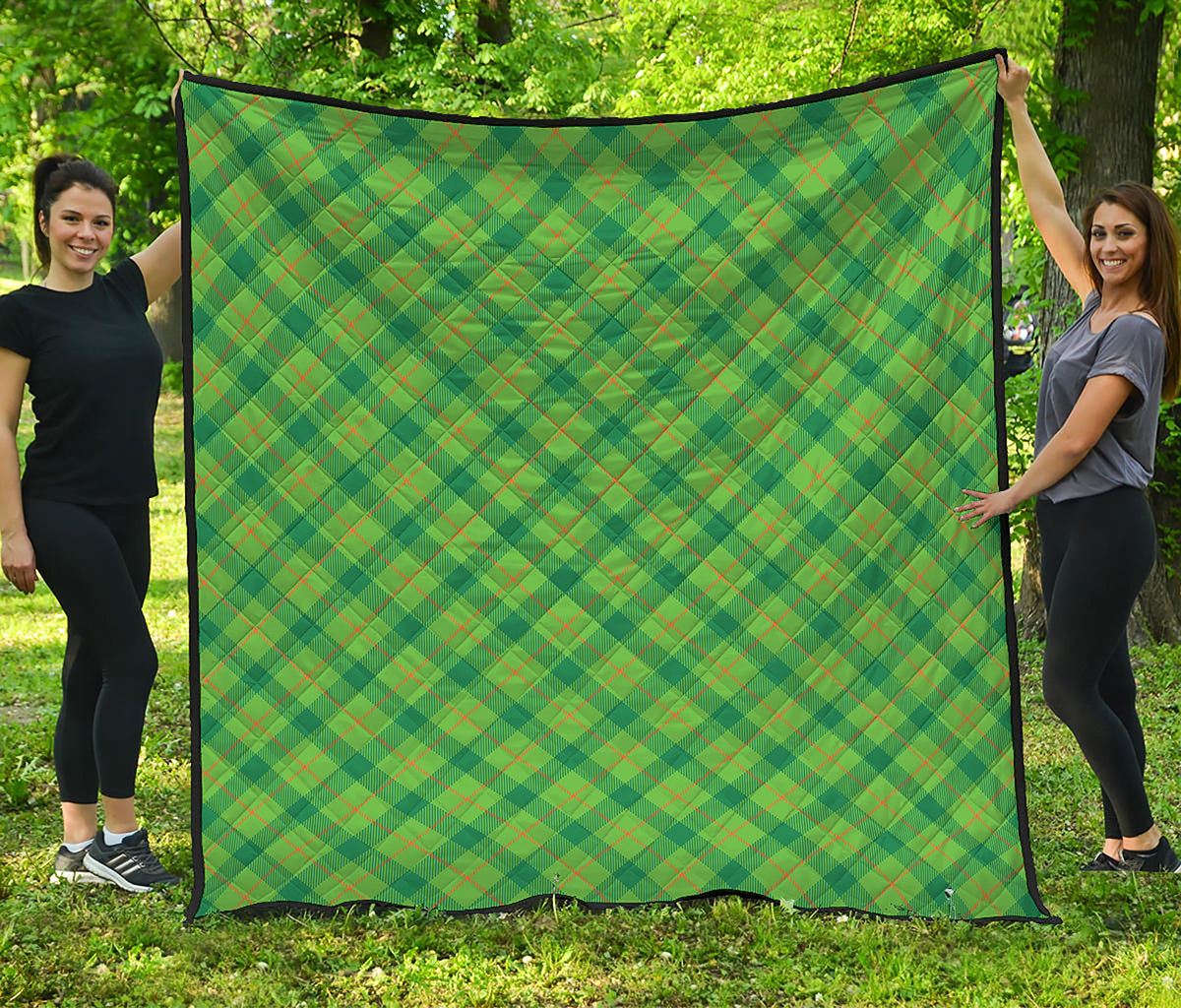 Saint Patrick's Day Scottish Plaid Print Quilt