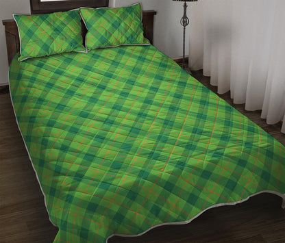 Saint Patrick's Day Scottish Plaid Print Quilt Bed Set
