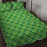 Saint Patrick's Day Scottish Plaid Print Quilt Bed Set