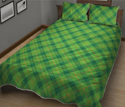 Saint Patrick's Day Scottish Plaid Print Quilt Bed Set