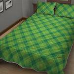 Saint Patrick's Day Scottish Plaid Print Quilt Bed Set