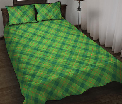 Saint Patrick's Day Scottish Plaid Print Quilt Bed Set