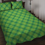 Saint Patrick's Day Scottish Plaid Print Quilt Bed Set