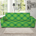 Saint Patrick's Day Scottish Plaid Print Sofa Slipcover