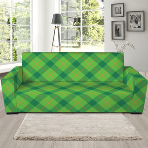 Saint Patrick's Day Scottish Plaid Print Sofa Slipcover