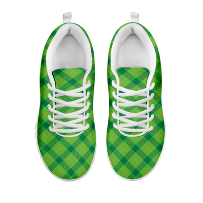 Saint Patrick's Day Scottish Plaid Print White Sneakers