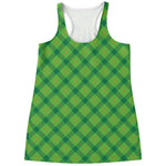 Saint Patrick's Day Scottish Plaid Print Women's Racerback Tank Top