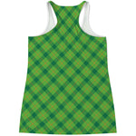 Saint Patrick's Day Scottish Plaid Print Women's Racerback Tank Top