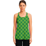 Saint Patrick's Day Scottish Plaid Print Women's Racerback Tank Top