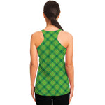 Saint Patrick's Day Scottish Plaid Print Women's Racerback Tank Top