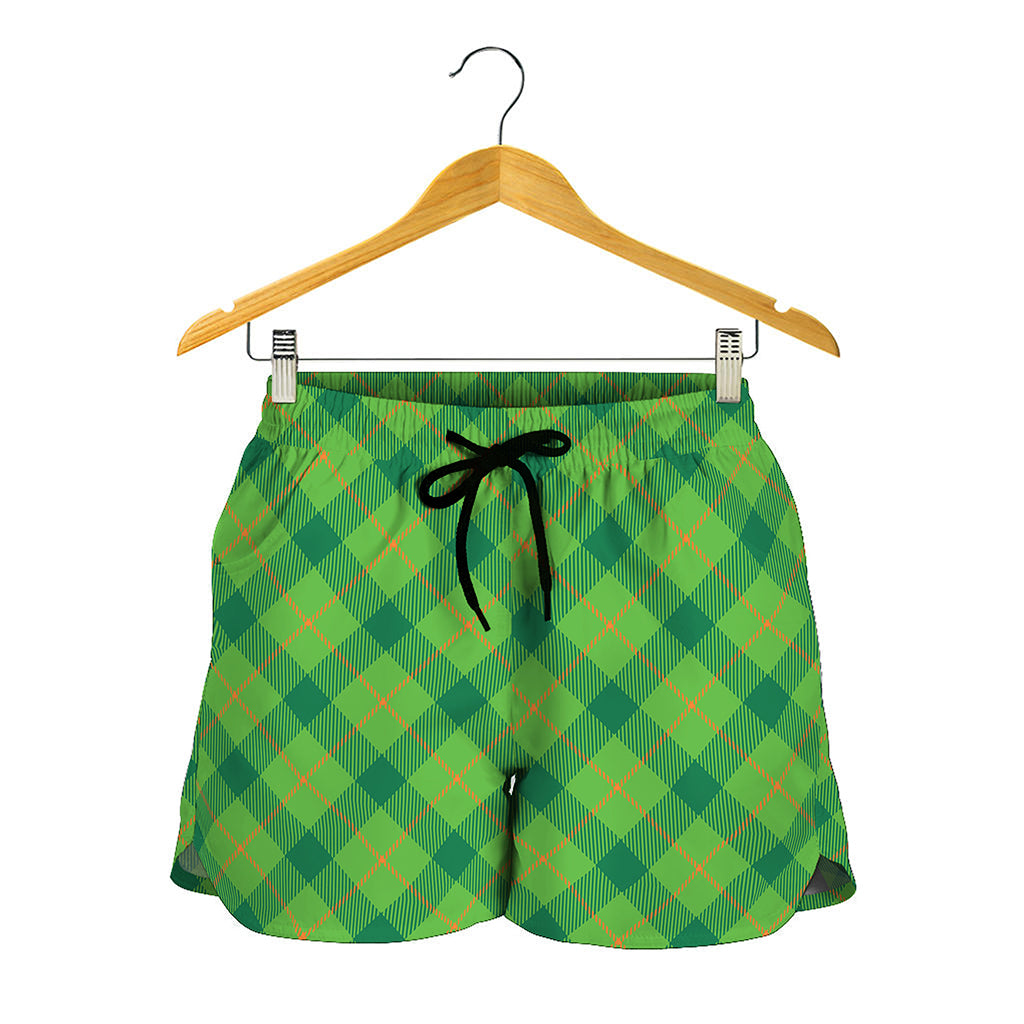 Saint Patrick's Day Scottish Plaid Print Women's Shorts