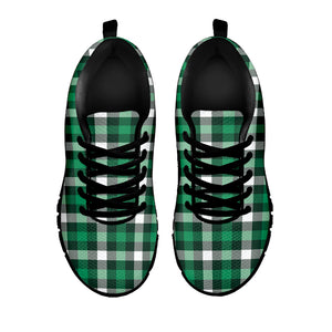 Saint Patrick's Day Stewart Plaid Print Black Sneakers