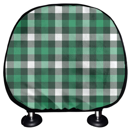 Saint Patrick's Day Stewart Plaid Print Car Headrest Covers